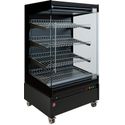 Diamond Warmte Vitrine, Zelfbediening, met Glazen Deur, op Wielen - FULL BLACK - HAS08-P5