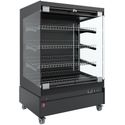 Diamond Warmte Vitrine, Zelfbediening, met Glazen Deur, op Wielen - FULL BLACK - HAS10-P5