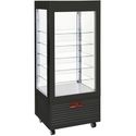 Diamond Vitrine 4 zijden T° positief, 5 niveaus in glas, Geforceerd, 480 Lit., ZWART | INN/VN-B9-R2