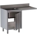 Diamond L1411/VAD-SD3 Spoeltafel met 1 kuip, druipvlak rechts, op kast met 1 draaideur en ruimte voor vaatwas