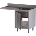 Diamond L1411/VAD-SS3 Spoeltafel met 1 kuip, druipvlak links, op kast met 1 draaideur en ruimte voor vaatwas
