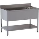 Diamond LB1611/D-SX5 Spoeltafel met 1 kuip 1400x500xh350, met onderlegplank