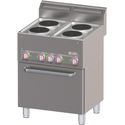 Diverso By Diamond Fornuis met 4 Elektrische Kookplaten op Conventieoven GN 1/1 - WR-E4CF-22