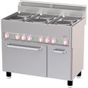 Diverso By Diamond Fornuis met 6 Elektrische Kookplaten op Conventieoven GN 1/1 en Neutrale Kast - WR-E6CF-23