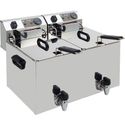 Diverso By Diamond Elektrische Friteuse Tafelmodel 2x 10 Liter + Aftapkraan - WR-EF20-S2