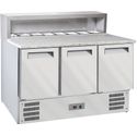 Diverso By Diamond 3-Deurs Koelwerkbank voor Pizza's GN 1/1, Gekoelde Structuur 8x GN 1/6-150 Mm - WR-SRP6-Z3