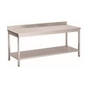 Gastro-Inox Werktafel van RVS met Onderblad en Achteropstand, 1800(l)x700(d)x880(h)mm - 301.127