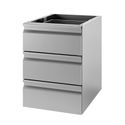 Gastro-Inox Ladeblok met 3 Laden voor Onderbouw van RVS, 580mm Diep - 301.702
