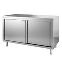 Gastro-Inox RVS Werkbank 1500(l)x700(d)x850(h)mm Met Schuifdeuren, Gastro-Inox 302.011
