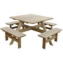 Rowlinson Vierkante Houten Picknicktafel 198cm - Rowlinson CG096