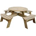 Rowlinson Ronde Houten Picknicktafel 200(Ø)cm - Rowlinson CG097