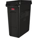 Rubbermaid Slim Jim afvalbak met ventilatiekanalen zwart 60L - CP652