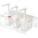Araven set van 3 sausdispensers GN 1/9 transparant 1,5ltr |  CR823