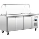 Gekoelde saladette | glazen opzetvitrine | 3-deurs, 1/1GN | Polar CT394