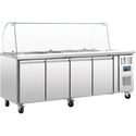 Gekoelde saladette | glazen opzetvitrine | 4-deurs, 1/1GN | Polar CT395