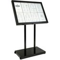 Securit Teak Witte LED's Informatie 4xA4 Display Met Mast En Voet - CX074