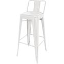 Bolero Bistro Stalen Hoge Kruk met Rugleuning Wit (4 Stuks) - DL890