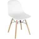 Bolero polypropyleen stoelen met houten poten wit | DM840