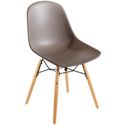 Bolero polypropyleen stoelen met houten poten bruin | DM842