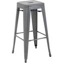 Bolero Stalen Bistro Barkruk Grijs (4 Stuks) - Bolero DM934