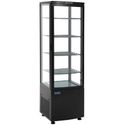 Koelvitrine | H=169cm, 236L | 1 Gebogen glasdeur | Zwart | Polar DP289