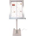 Securit RVS Gekleurd LED 4XA4 Display met Paal en Voet - DP704