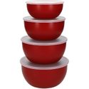 KitchenAid Mengkommen met Deksel Empire Rood (Set van 4) - DX311