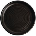 Olympia Canvas ronde borden met smalle rand zwart 18cm | FA316