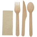 EGreen Individueel Verpakt 4-In-1 Houten Bestekset (250 Stuks) - eGreen FS168