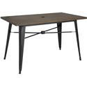 Bolero Aluminium Outdoor Tafel 120x76x76cm Donker Houtdessin - Bolero FT955