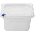 FZ097 Hygiplas Click PP GN-bak 1/6 met deksel & 7 kleurclips 100 mm 1,5 Liter (set van 4)