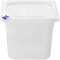 FZ098 Hygiplas Click PP GN-bak 1/6 met deksel & 7 kleurclips 150 mm 2,2 Liter (set van 4)