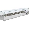 Opzetkoelvitrine | 9x GN1/3 | Glaswand | Polar GD878