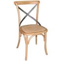 Bolero houten stoelen met gekruiste rugleuning naturel (2 stuks) | GG656