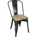 Bolero Stalen Stoelen met Houten Zitting Zwart (4 Stuks) - Bolero GG707