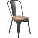 Bolero Stalen Stoelen met Houten Zitting Grijs (4 Stuks) - Bolero GG708