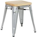 Bolero Bistro Gegalvaniseerd Stalen Stoel met Houten Zitting (4 Stuks) - Bolero GM634