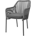 Bolero Bay PE Gevlochten Rattan Outdoor Armstoelen Antraciet (2 Stuks) - HZ597