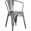 Bolero HZ807 Bistro Curve Armstoelen Donkergrijs (4 stuks)