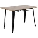 Bolero HZ810 Bistro Eettafel met Mangohouten Lattenblad en Zwarte Poot 1200mm