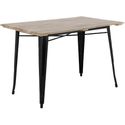 Bolero HZ810 Bistro Eettafel met Mangohouten Lattenblad en Zwarte Poot 1200mm