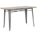 Bolero HZ811 Bistro Eettafel met Lattenblad van Mangohout en Donkergrijze Poot 1200mm