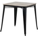 Bolero HZ812 Bistro Eettafel met Lattenblad van Mangohout en Zwarte Poot 650mm