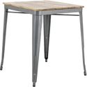 Bolero HZ813 Bistro Eettafel met Lattenblad van Mangohout en Donkergrijze Poot 650mm