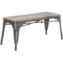 Bolero HZ815 Bistro Bank met Mangohout en Donkergrijze Poten 1000mm (2 stuks)