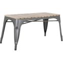 Bolero HZ817 Bistro Bank met Mangohouten Latten en Donkergrijze Poten 850mm (2 stuks)