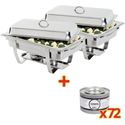SPECIALE AANBIEDING x2 Olympia Milan Chafing Dish met x72 Olympia brandpasta gel | S601