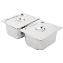 Vogue SA245 RVS Gastronorm Bakken Set 2 x 1/2 met Deksels