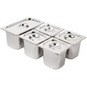 Vogue SA246 RVS Gastronorm Bakken Set 1/3 en 4 x 1/6 met Deksels