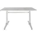 Bolero rechthoekige RVS tafel met dubbele tafelpoot 120cm | U432